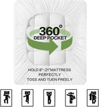 Premium Viscose Made from Bamboo Short Queen RV Size Mattress Topper for Back Pain, Quilted Fitted Extra Thick Mattress Pad,Pillow Top Mattress Cover with Deep Pocket Up to 21 Inches（60 * 75inch）