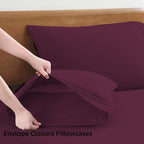 LANE LINEN Sustainably Produced 100% Organic Cotton Twin Bed Sheet Set, Soft & Breathable Naturally Cool Temperature Regulating Twin Sheet Set, Low Pilling Fade Resistant Bed Sheets- Windsor Wine