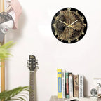 15 Inch Scandinavian Tattoo Odin's Celtic Raven Wall Clock, Norse Viking Man Cave Wall Clock Runic Symbols Crow Vintage Decorative Silent Non Ticking Battery Wall Watch Clock for Living Room
