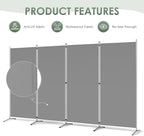 RANTILA 4 Panel Room Divider, 6 Ft Tall Folding Privacy Screen Room Dividers, Freestanding Room Partition Wall Dividers, 136''W x 20''D x 71''H, Grey