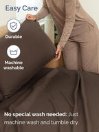 Extra Deep Queen Sheet Set - 6 Piece Breathable and Cooling Sheets - Hotel Luxury Bed Sheets Set - Easy & Secure Fit - Soft, Wrinkle Free and Comfy Sheets Set - Brown Sheet Set with Extra Deep Pockets