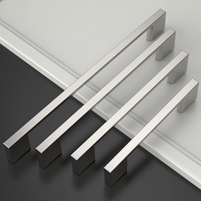 Asidrama 10 Pack 6.3 Inch(160mm) Brushed Satin Nickel Kitchen Cabinet Handles, Cabinet Pulls Kitchen Cabinet Hardware for Cupboard Drawer Pulls