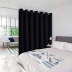 NICETOWN Room Separating Divider, Room Divider Curtain Screen Partition, Function Thermal Blackout Patio Door Curtain Panel, Sliding Door Insulated Curtain, Black, 8.3ft Wide x 12ft Long