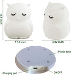 Animal-Shaped Big Night Light for Children/Adults, Rechargeable LED Soft Silicone (BPA Free) Bedside Lamp, Adjustable Brightness and 9 Colors by Touch Control & Remote Control (Big Owl)