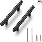 Ravinte 55 Pack | 5 Inch Cabinet Pulls Matte Black Stainless Steel Kitchen Drawer Pulls Cabinet Handles 5InchLength, 3Inch Hole Center