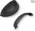 khtumeware 2 Pack 3" Drawer Pulls Matte Black Cabinet Cup Pulls Kitchen Hardware Cabinet Handles Drawer Handles Knobs 3 inch Hole Center