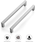 Ravinte 5 Pack 7-1/2 Inch Square Cabinet Handles - Satin Nickel Pulls, Brushed Nickel Drawer Pulls, Kitchen Hardware for Cabinets and Cupboards