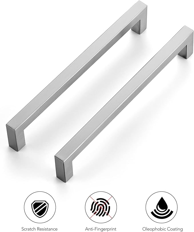 Ravinte 1 Pack 7-1/2 Inch Kitchen Square Cabinet Handles Satin Nickel Cabinet Pulls Brushed Nickel Drawer Pulls Kitchen Cabinet Hardware Kitchen Handles for Cabinets Cupboard Handles Drawer Handles