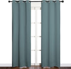 NICETOWN Modern Blackout Curtains Noise Reducing, Thermal Insulated and Privacy Room Darkening Drape Panels for Boy's Guest Room Door Window (Greyish Blue, 2 Panels, W34 x L84 -Inch)