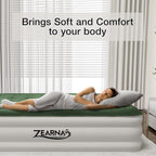 Air Mattress Queen with Built in Pump - Upgraded Blow Up Bed, 2 Mins Quick Self Inflatable with Double Air Chamber, 18"/650lbs Max, All Night No Lost Air, for Camping,Home,Portable Travel