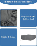 Bedecor Air Bed Sheets for Mattress Cover Removable Bed and Elastic Band Super Soft and Breathable & Deep up to 21" Dark Gray Twin XL