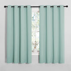 NICETOWN Bedroom Curtain Panels Blackout Draperies, Thermal Insulated Solid Grommet Blackout Curtains/Drapes (Aqua, One Pair, 55 by 68-inch)