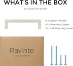 Ravinte 15 Pack Solid 4 Inch Center to Center Slim Square Bar Drawer Handles Kitchen Cabinet Handles Brushed Nickel Drawer Pulls Kitchen Cabinet Hardware Kitchen Handles Cabinet Pulls
