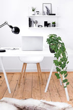 Fake Pothos Ivy Plant with Pot Artificial Green Leaves for Home Shelf Decor Indoor Silk Artificial Realistic Plant Large