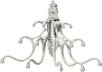 Creative Co-Op Antique Decorative Cast Iron Multi Hook Wall Hanger with 15 Hooks, Distressed White