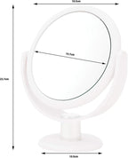 Danielle Creations 6.75-Inch Portable Two-Sided Vanity Round Vanity Makeup Mirror, No-Slip Soft Touch with 360 Rotation, 10x Magnification, White