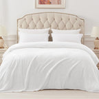 Exclusivo Mezcla Fleece Blanket King Size for Bed, Super Soft and Warm, All Season Use, Cozy, Plush, Lightweight, 90x104 Inches, Pure White