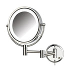 JERDON Wall-Mounted Makeup Mirror with Lights - Chrome Lighted Makeup Mirror with 8X Magnification - Model HL88CL