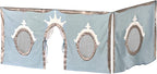 Max & Lily Underbed Curtain for Low Bunk/Loft Bed, Princess Play Privacy Set for Kids, 2 Panel Cotton Set for Bottom Bunk, Blue/Silver
