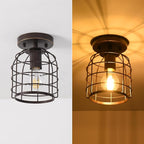 Create For Life® Industrial Vintage Flush Mount Ceiling Light,Oil Rubbed Bronze Semi Flush Mount Ceiling Lamp Fixture for Hallway Stairway Kitchen Garage, E26,1 Pack