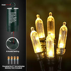 LYHOPE Battery Christmas Lights, 33ft 100 LED Christmas Lights Waterproof 8 Modes Battery Operated String Lights for Outdoor & Indoor, Xmas Tree, Wreaths, Holiday Decoration (Warm White)