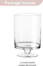 Glass Candle Holder for Pillar Candles - Large Glass Vases for Table Decoration, Clear Hurricane Candle Holder for Wedding Christmas Halloween Party Centerpiece Dining Room Decor, Gifts for Women