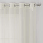 KEQIAOSUOCAI Ivory Sheer Curtains - Grommet Light Filtering Window Treatment Voile Curtain Panels for Living Room (54 Wide 72 Long Per Panel,2 Panels)