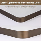 LOAAO 48”X30” Bronze Bathroom Mirrors for Vanity, Rounded Rectangle Brushed Bronze Metal Frame Mirror, Anti-Rust, Tempered Glass, Hangs Horizontally or Vertically