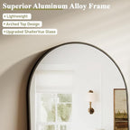 HARRITPURE 36"x48" Arched Bathroom Mirror - Black Wall Mounted Vanity Mirror Aluminum Alloy Frame Large Arch Wall Mirror for Living Room, Bedroom and Entryway