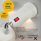 4-in-1 Light Socket Extender, E26/E27 to 4 Bulb Adapter with Adjustable Arms, 360° Rotatable for Ceiling Fan/Lamp Holder, UL Listed, Extension Splitter with Power Switch(White)