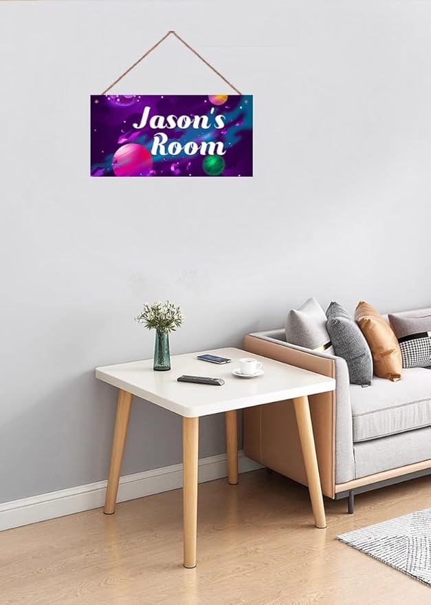 Personalized Stars Sign Customized Galaxy Signs Wall Art Decoration Exquisite Decorative Signs for Girls Bedroom Door Decor For Kids Room Outer Space Themed Nursery Decor For Boys Room