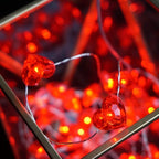 BOHON Valentine Day Decorations 10 ft 40 LEDs Red Heart Shaped Twinkle Fairy String Lights Battery Operated for Kids Bedroom Wedding Indoor Party Valentine's Day Mother's Day Decor with Remote