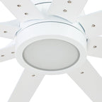 Honeywell Ceiling Fans Xerxes Modern 62 Inch Ceiling Fan with Light, Remote Control Fan, LED Indoor Fan with 8 Blades, White and Gray Wash Blade Finish Options, White (51628-01)