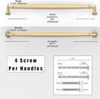 10 Pack Brushed Gold Cabinet Pulls 10 Inch(254mm) Kitchen Cabinet Handles Solid Zinc Alloy Cabinet Hardware Drawer Pulls
