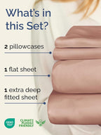 Extra Deep Twin Sheet Set - 4 Piece Breathable and Cooling Sheets - Hotel Luxury Bed Sheets Set - Easy & Secure Fit - Soft, Wrinkle Free and Comfy Sheets Set - Mauve Sheet Set with Extra Deep Pockets