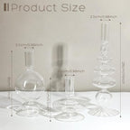Rtteri 3 Pcs Glass Candlestick Holders Glass Candle Holders Groovy Wavy Elegant Taper Candle Stick for Wedding Home Birthday Party Christmas Halloween Decoration Windowsill Decor(Clear)