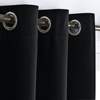 NICETOWN Closet Door Curtain, Room Dividers Panel Screens Partitions, Wide Width Grommet Top Modern Privacy Heavy Room Divider, Commercial Room Dividers (1 PCs, 8ft Tall x 15ft Wide, Black)