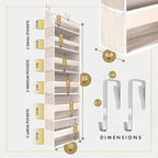 HOMELUX THEORY 1 PC Heavy Duty Over the Door Organizer 55x14x6.7, 6 Large Front & 12 Side Pockets, Hanging Storage Closet Door Organizer for Bedroom, Bathroom and Baby Nursery Storage (Ivory)