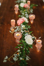 Vixdonos Taper Glass Candlestick Holders Tealight Candle Holders for Table Centerpieces, Wedding Decor and Dinner Party (3 Pcs, Orange Pink)