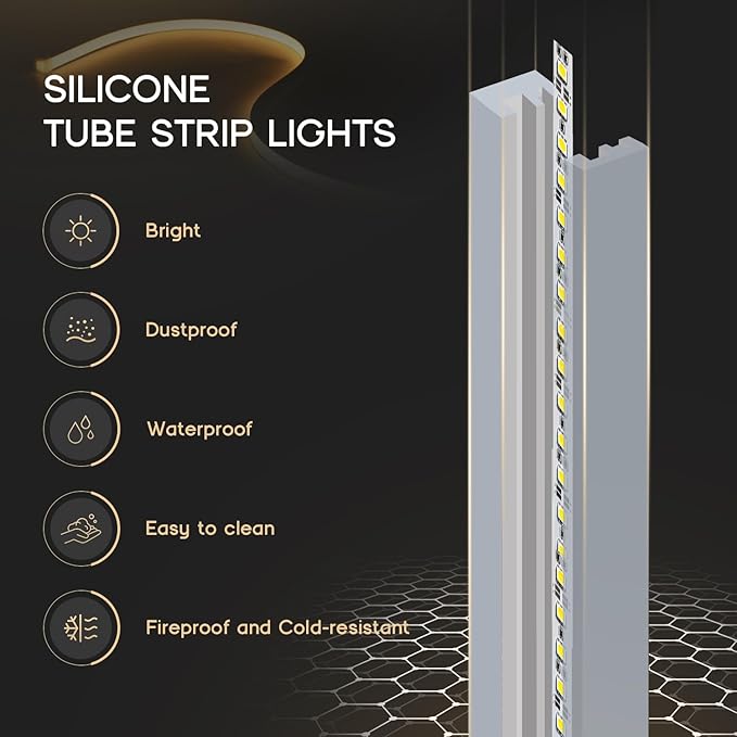 LED Strip Lights Neutral White 4000K,65.6ft 110-120V Neon Rope Lights,Flexible Silicone Outdoor Waterproof Neon Strip Lights for Bedroom,Mirror,Kitchen Cabinet, Living Room,Halloween Decor