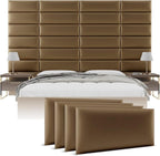 Vänt Upholstered Wall Panels - King/Cal King Size Wall Mounted Headboards - Metallic Gold - Twin/King - Set of 4 Panels (Each Individual Panel 39"x11.5")