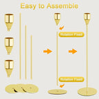 Gold Candlestick Holder Set of 12 for Taper Candles, Decorative Candle Holders Bulk Candle Stick Holders Taper Candle Holders for Table Centerpiece Wedding Dinning Party Anniversary Home Decor