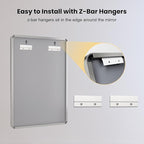 LOAAO 60X40 Inch Brushed Nickel Bathroom Mirror, Rounded Rectangle Silver Metal Frame Mirror, Brushed Nickel, Anti-Rust, Shatter Proof, Hangs Horizontally or Vertically