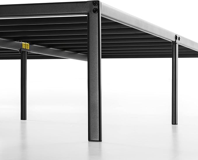 Best Price Mattress 14 Inch Metal Platform Beds w/ Heavy Duty Steel Slat Mattress Foundation (No Box Spring Needed), Queen, Black