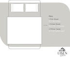 Linen Home 100% Cotton Percale Sheets Full Size, White, Deep Pocket, 4 Pieces Set - 1 Flat, 1 Deep Pocket Fitted Sheet and 2 Pillowcases, Crisp Cool and Strong Bed Linen