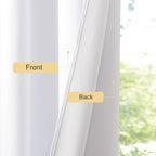 NICETOWN 100% Blackout Window Curtain Panels 48" Length, Set of 2, Snow White, 42 inches Wide, Thermal Insulated Drapes for Kitchen