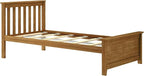 Plank+Beam Solid Wood Twin Bed Frame, Platform Bed with Headboard, Pecan