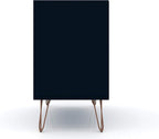Manhattan Comfort Rockefeller 3 Drawer Dresser for Bedroom Storage, Nursery, Closet, Living Room, Entryway, TV Stand for Screens up to 32 Inches, Anti-Tip Kit Included, Set of 2, Midnight Blue