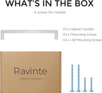 Ravinte 20 Pack Solid 6-1/4 Inch Center to Center Slim Square Bar Drawer Handles - Cabinet Hardware Brushed Nickel Pulls for Kitchen and Drawers