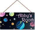 Personalized Galaxy Star Sign Solar System Signs Custom Name Decoration Exquisite Decorative Signs for Kids Room Baby Nursery Door Wall Art Decor Outer Space Themed Decor For Girls Bedroom Boys Room